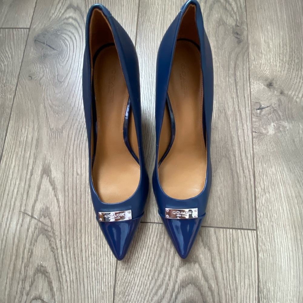 Coach navy blue high heels size 8.5